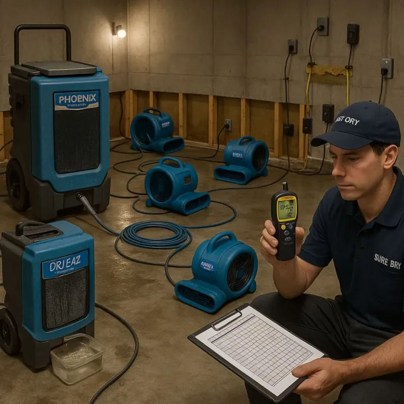 Structural Drying and Dehumidification process in New Kensington, PA